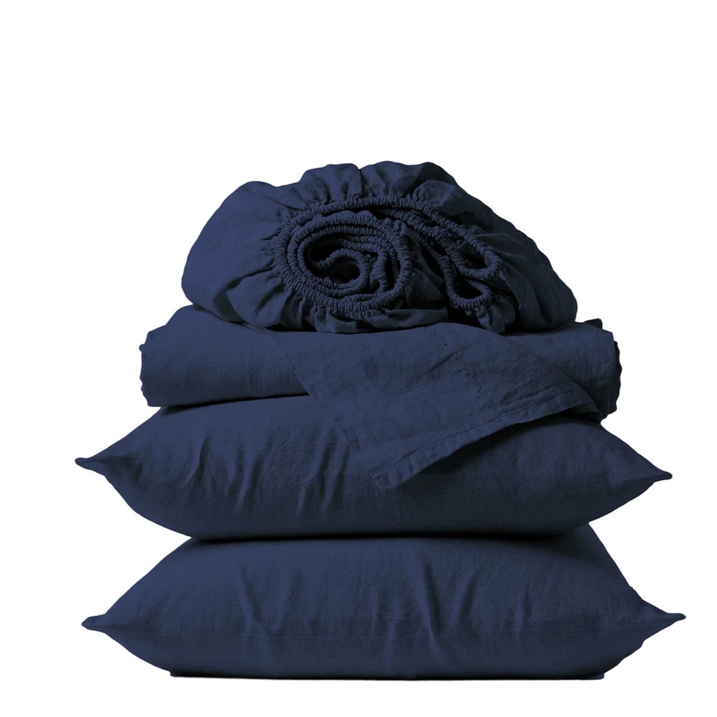Cottara Washed Cotton Bedding Set Soft Breathable Bed Linen for Cozy Dorm and Home Use G65