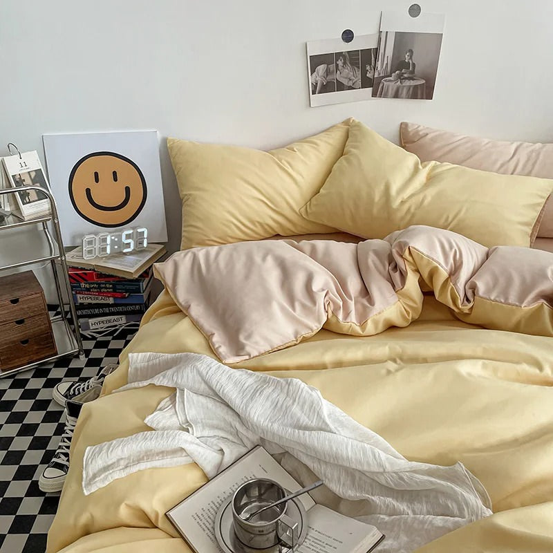 Pastel Double-Sided Aesthetic Bedding Set
