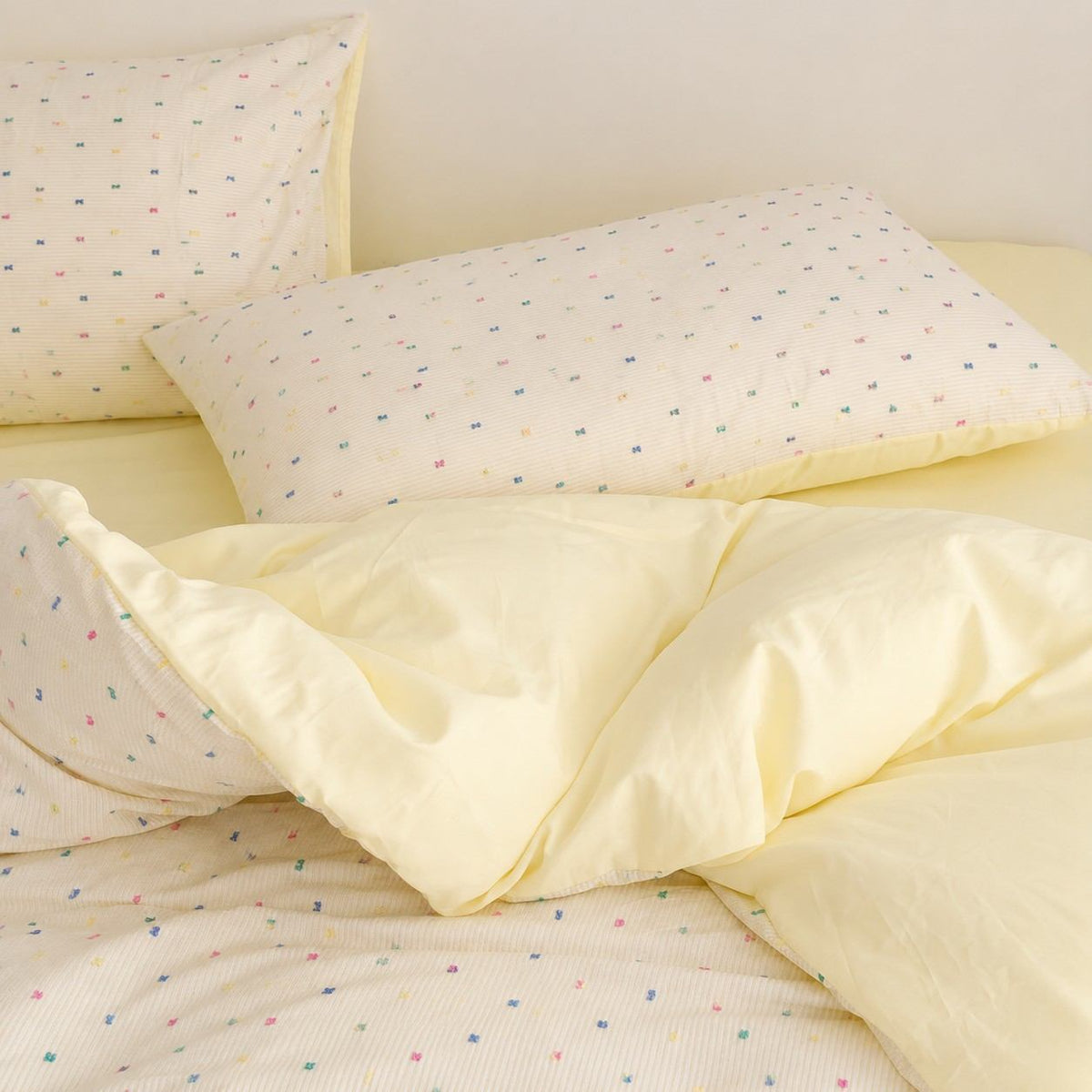 Vireza Washed Cotton Jacquard Bedding Set with Soft Breathable for All Seasons G101