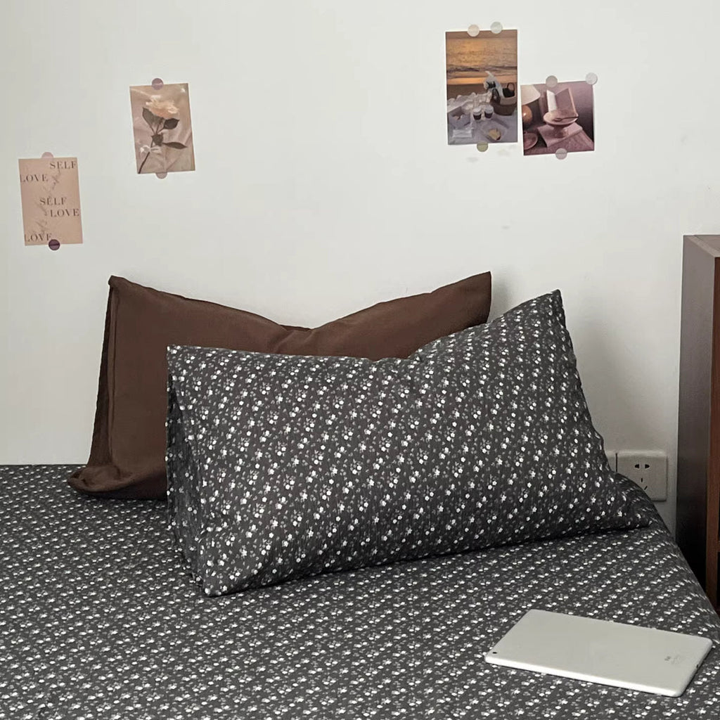 Dark Academia Ditsy Floral & Sky Blue Bedding Set
