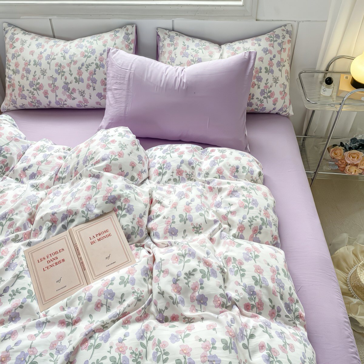 Soft Lavender Floral Bedding Set