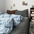 Dark Academia Ditsy Floral & Sky Blue Bedding Set