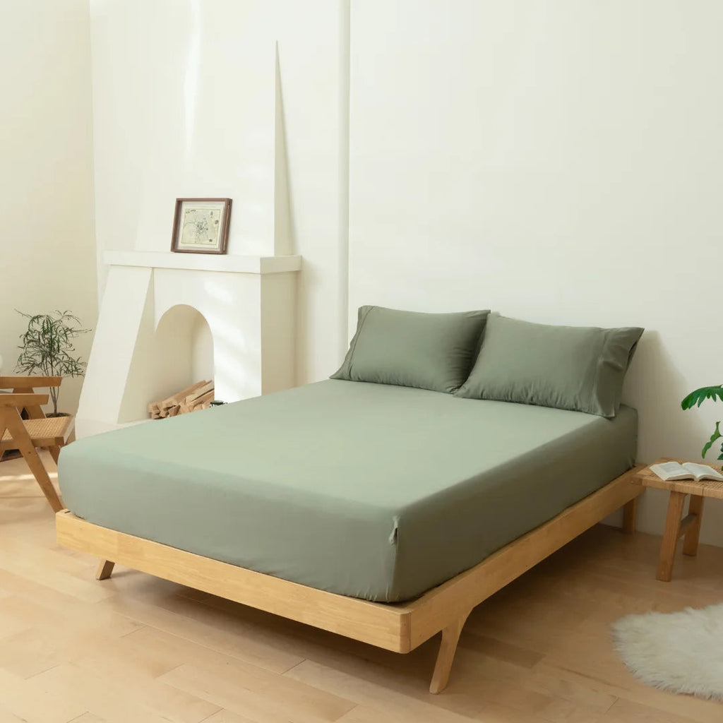 Bamboo Fitted Sheet Set - Moss