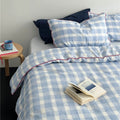 Vintora Blue Plaid Cotton Bedding Set G87