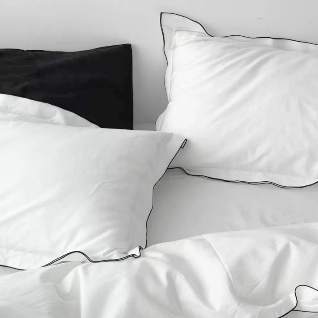 Contrast Flange Cotton Duvet Cover