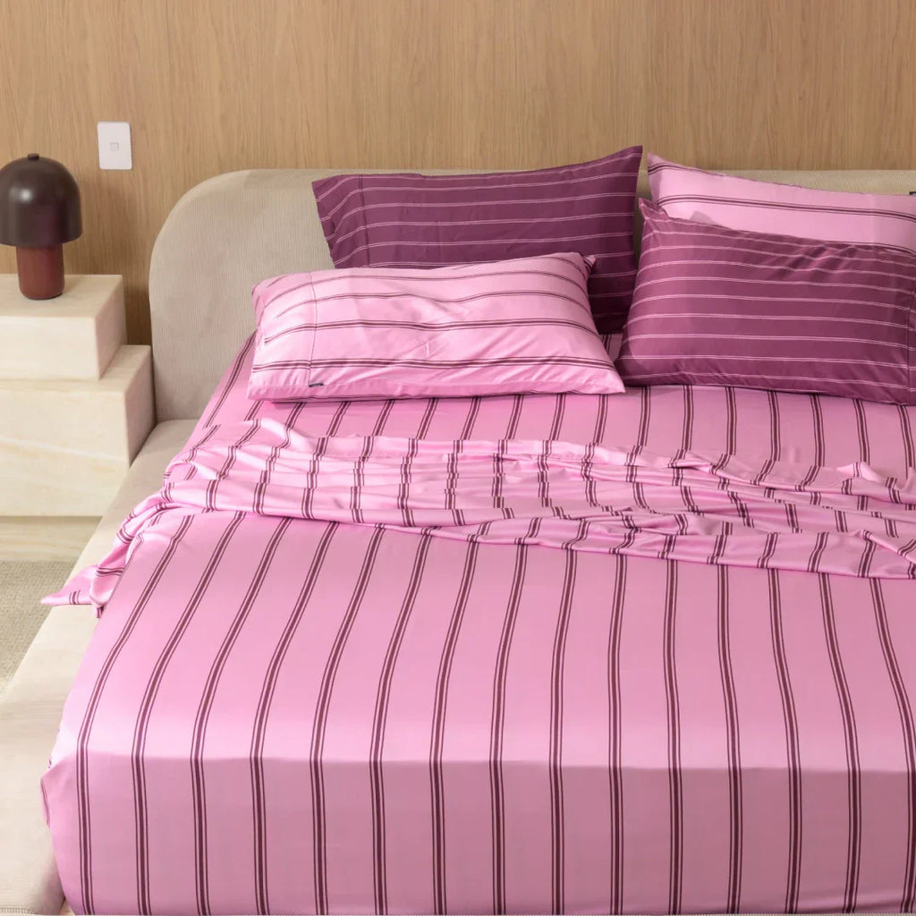 Qelune Cooling Bamboo Stripe Bedding Set