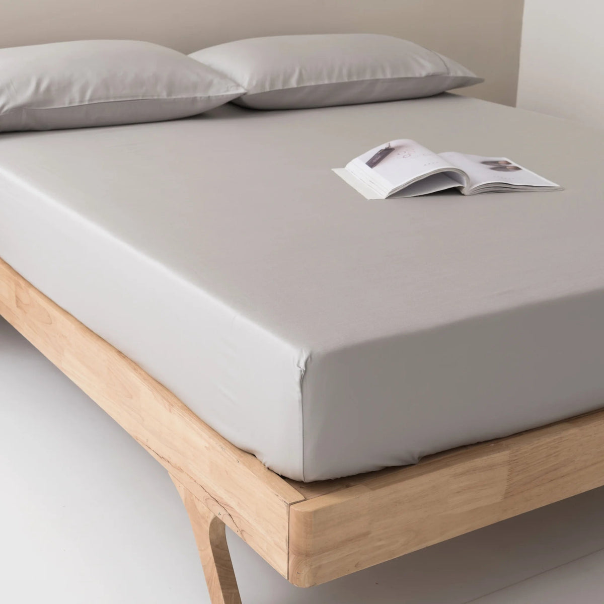 Bamboo Fitted Sheet Set - Silver