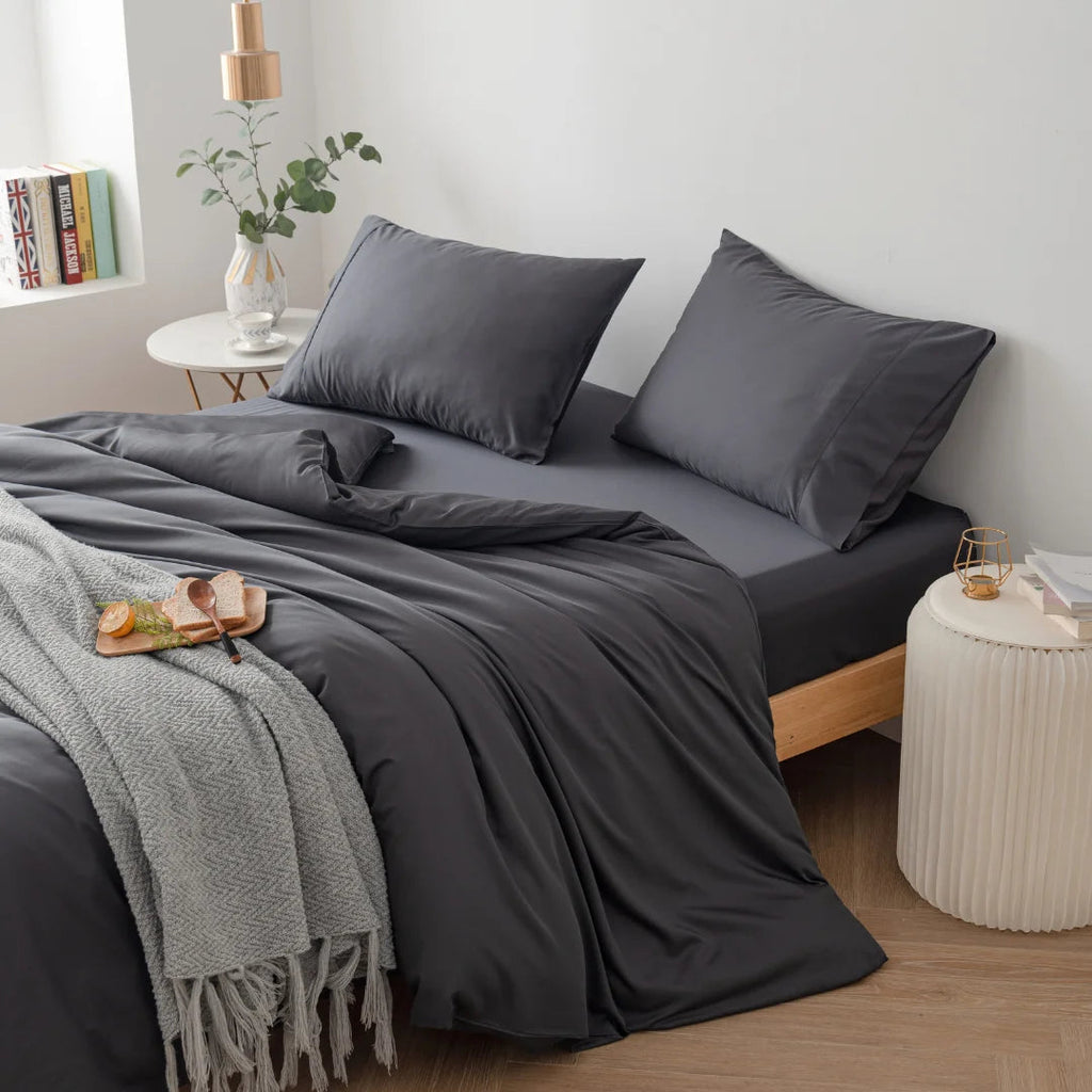 Bamboo Quilt Cover - Charcoal