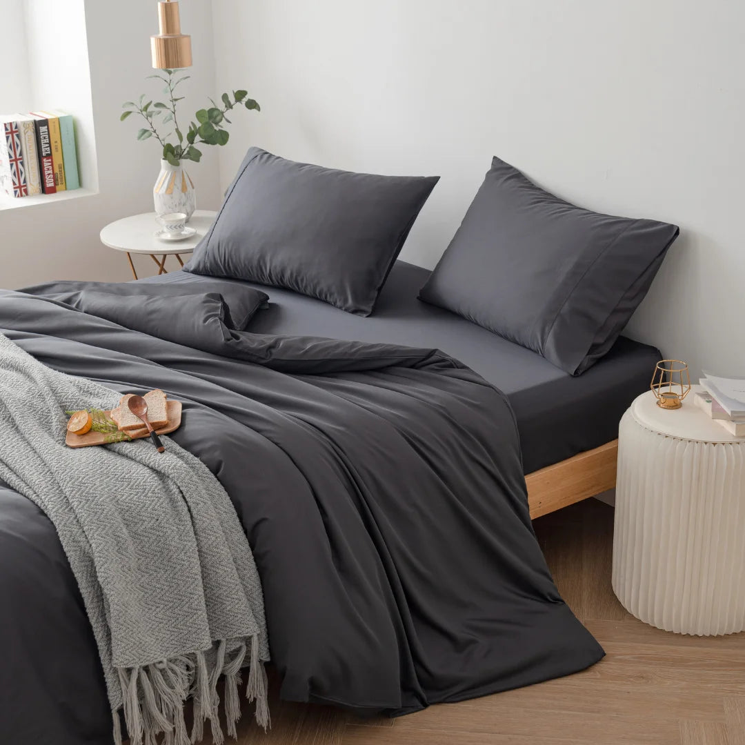 Bamboo Quilt Cover - Charcoal