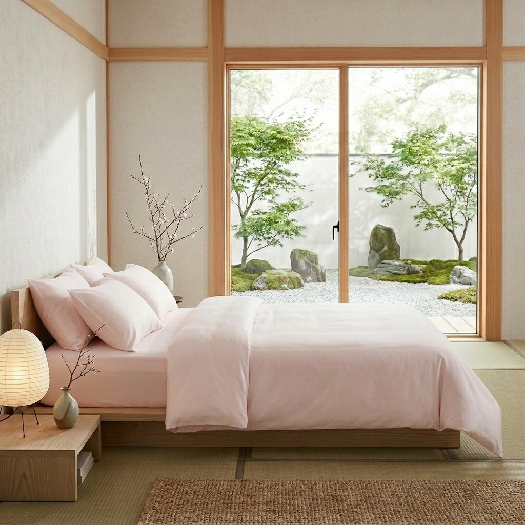 Qelune Bamboo Duvet Cover Set – Cooling Organic Bamboo Bedding in Soft Blush