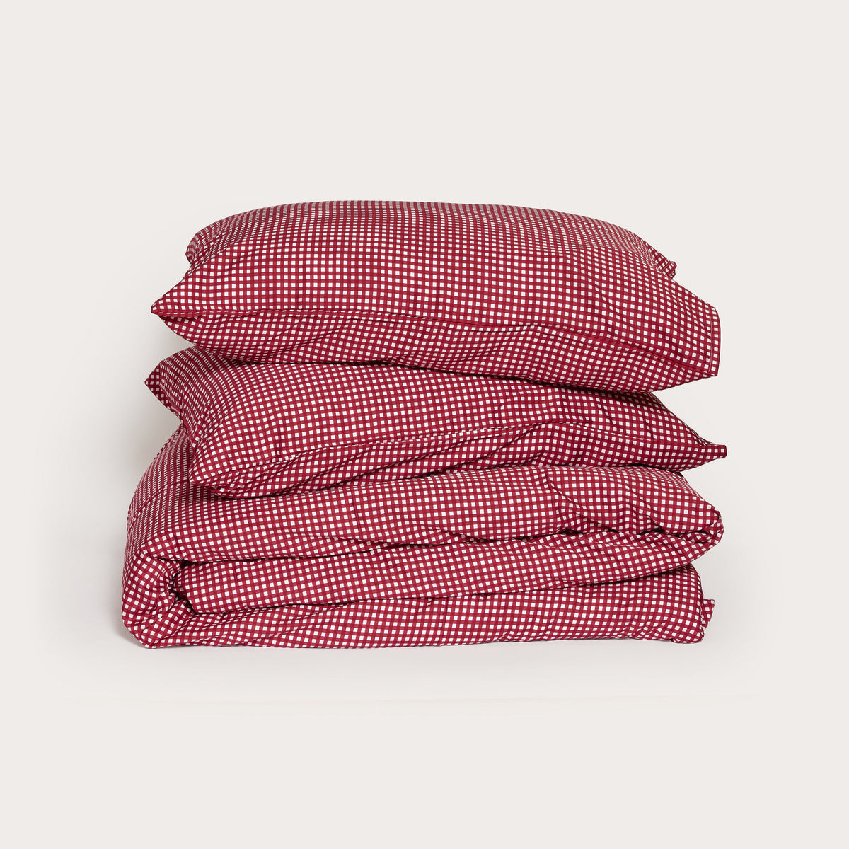 Cherry Gingham Bamboo Quilt Cover