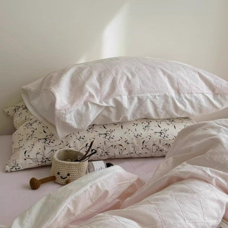 Vireza Washed Cotton Floral Bedding Set Four Piece G70