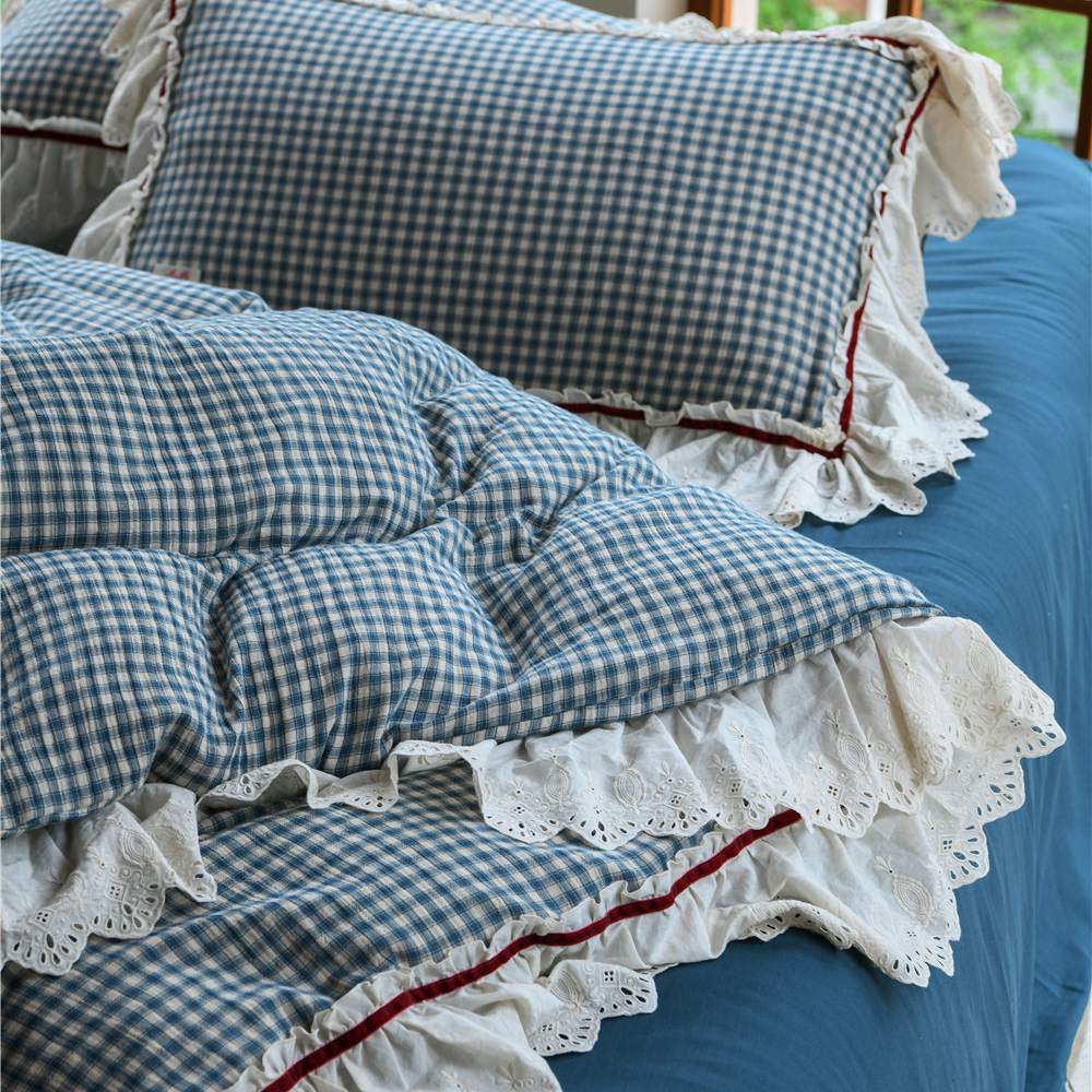 Roselle French Cottage Double Gauze Cotton Ruffle Bedding Set G110