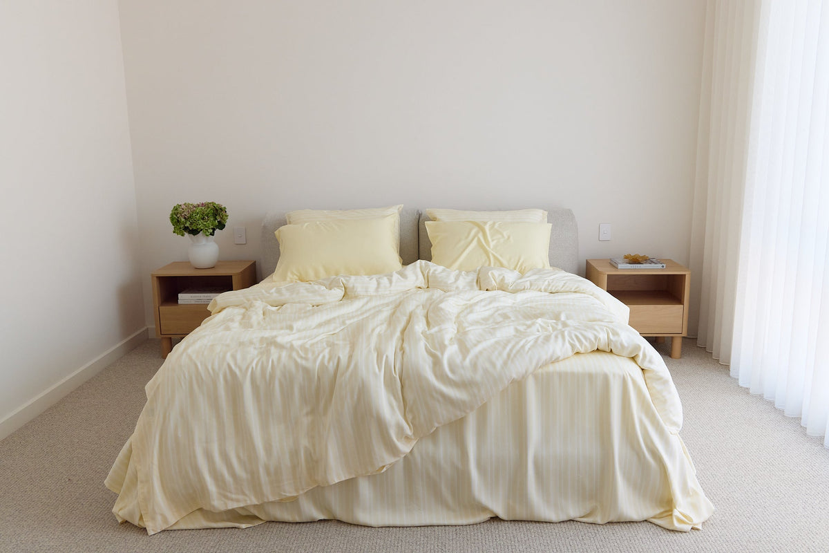 Butter Stripe Bamboo Quilt Cover
