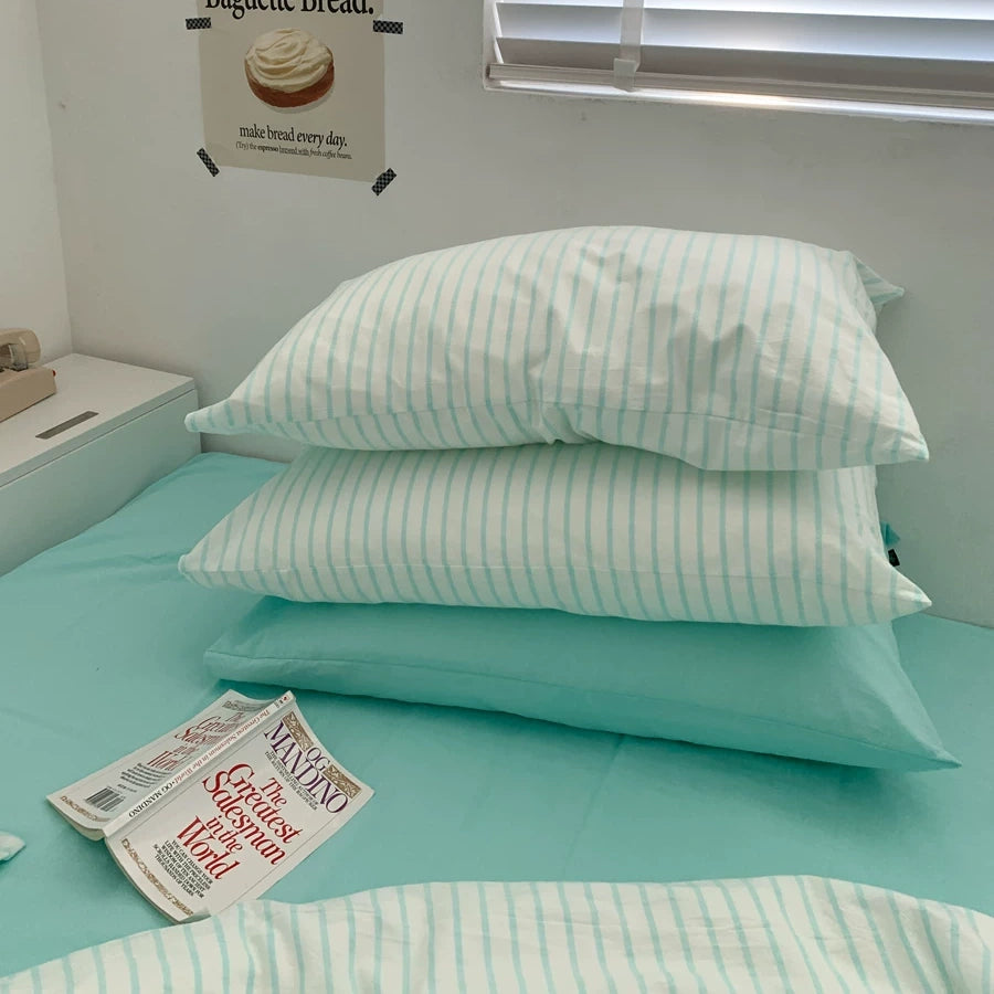Vintora Soft Washed Cotton Stripe Bedding Set G91