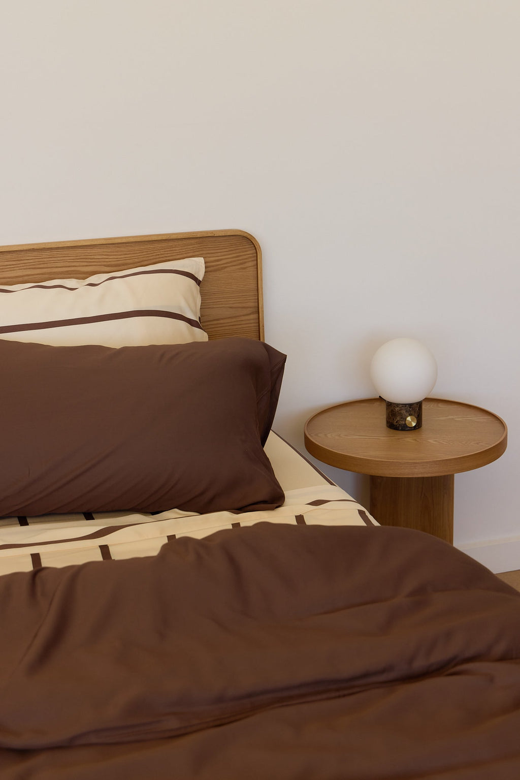 Chocolate Stripe Bamboo Sheet Set