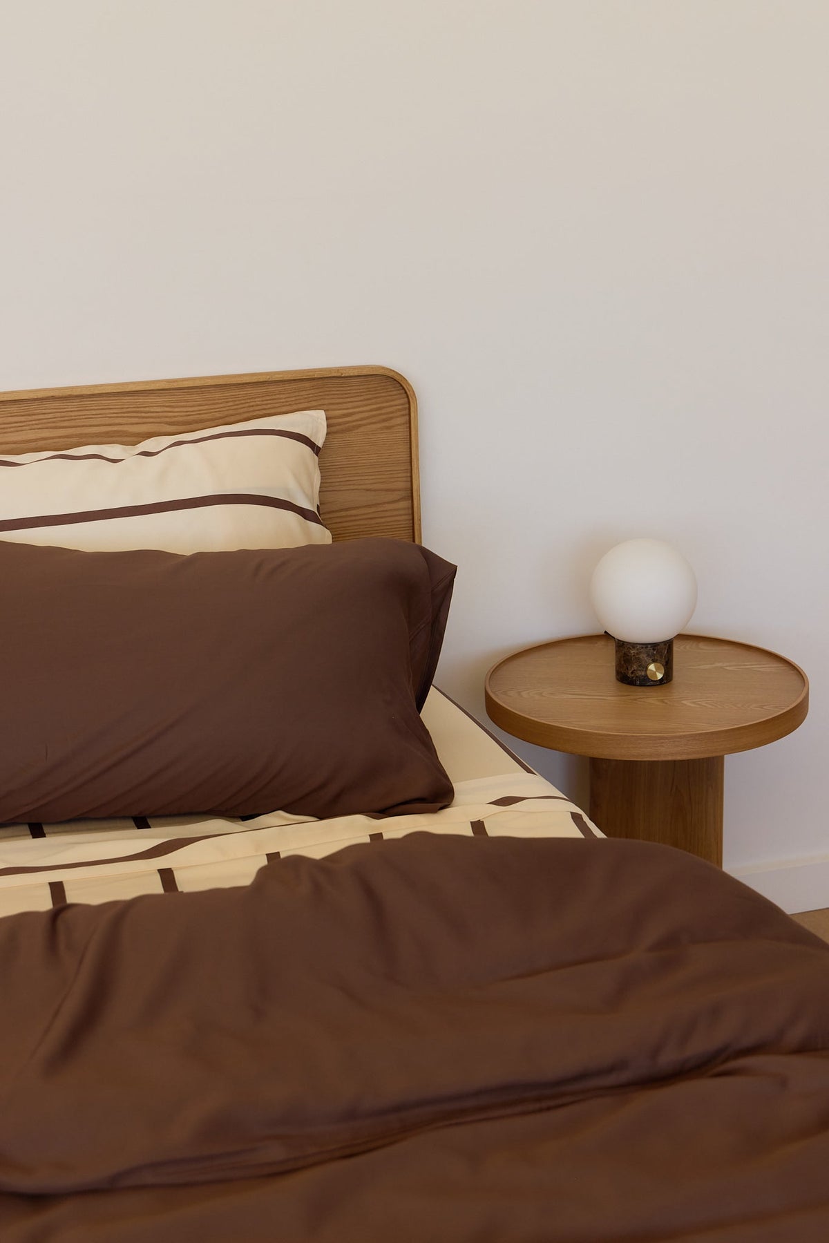 Chocolate Stripe Bamboo Sheet Set