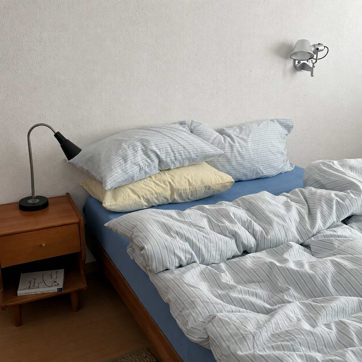 Vintora Scandinavian Blue Stripe Cotton Bedding Set G118