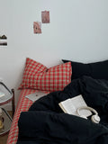 Red Christmas Plaid Bedding Set