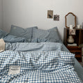 Light Blue Gingham Bedding Set