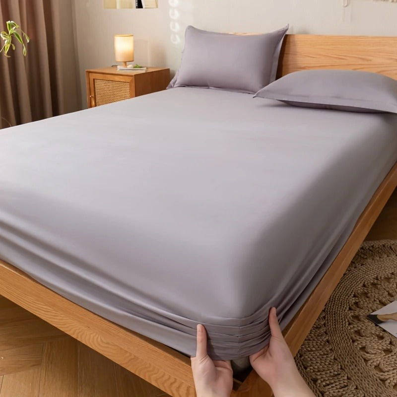 Solid Color Simple Cotton Fitted Sheet