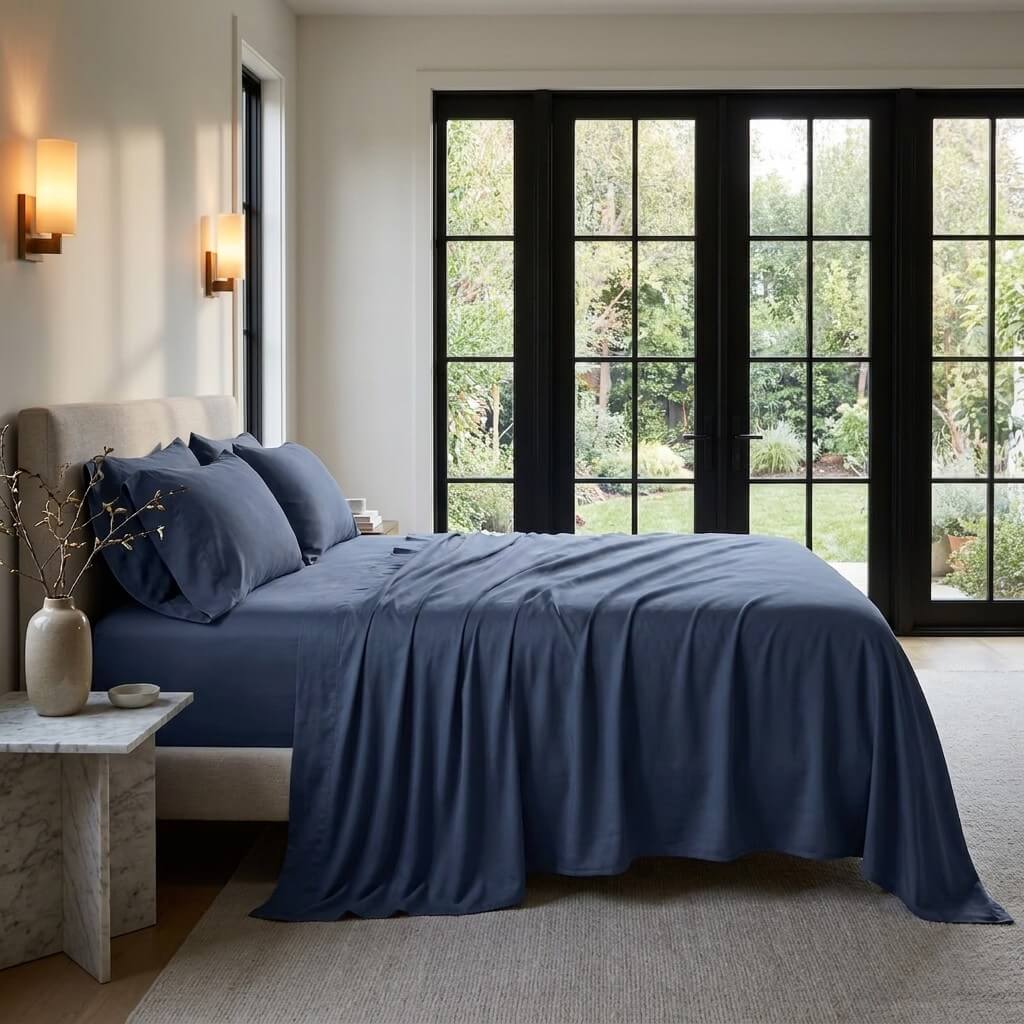 Qelune Bamboo Sheet Set 鈥?Cooling Organic Bamboo Bedding in Nightfall