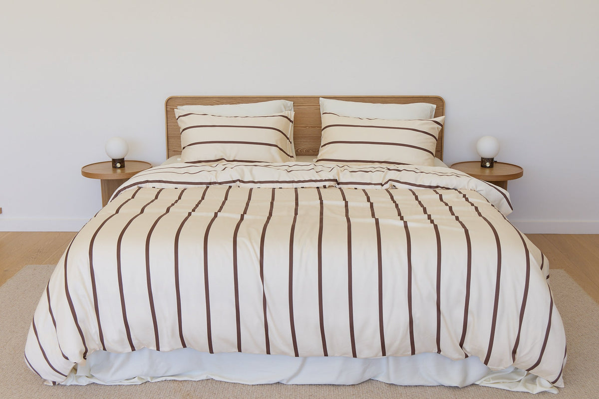 Chocolate Stripe Bamboo Quilt Cover