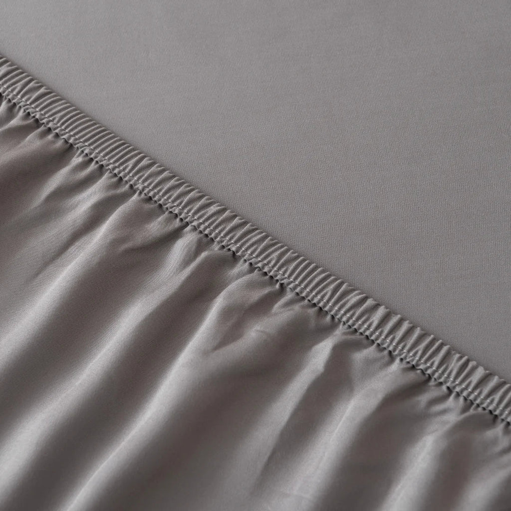 Bamboo Fitted Sheet Set - Stone Grey
