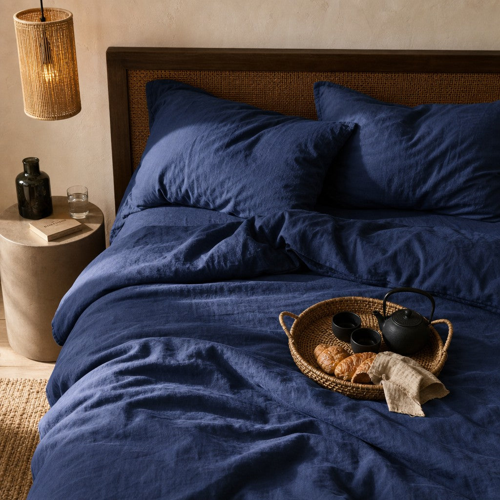 Cottara Washed Cotton Bedding Set Soft Breathable Bed Linen for Cozy Dorm and Home Use G65