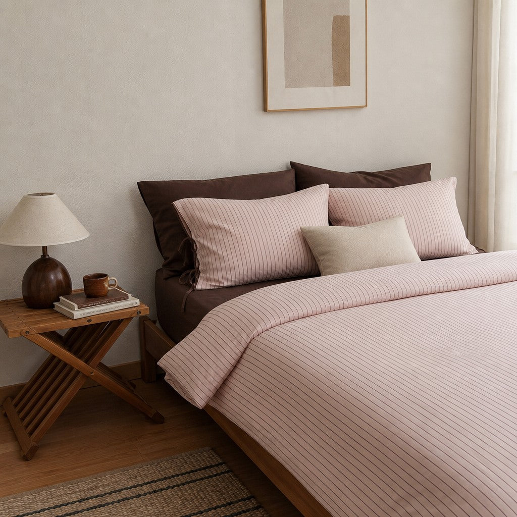 Vintora Cozy Vintage Stripe Cotton Bedding 4 Piece Set G80
