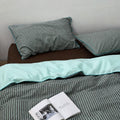 Vintora Nordic Plaid Cotton Bedding Set Vintage Mint Blue Green Bed Linen G84