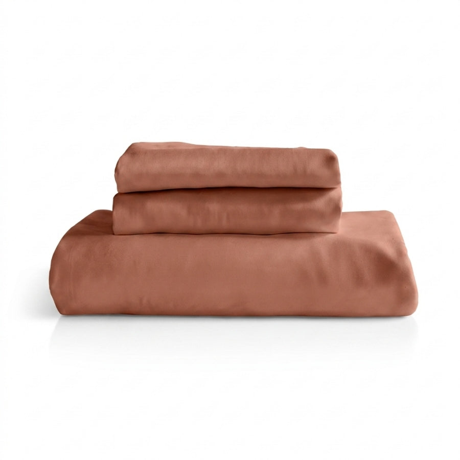 Qelune Bamboo Sheet Set 鈥?Cooling Organic Bamboo Bedding in Clay