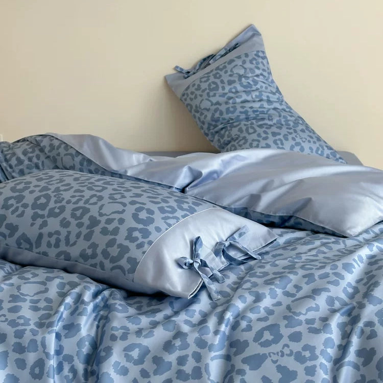 Vireza Coffee Leopard Print Cotton Bedding Set Soft Retro Bed Linen for Cozy Bedrooms G71