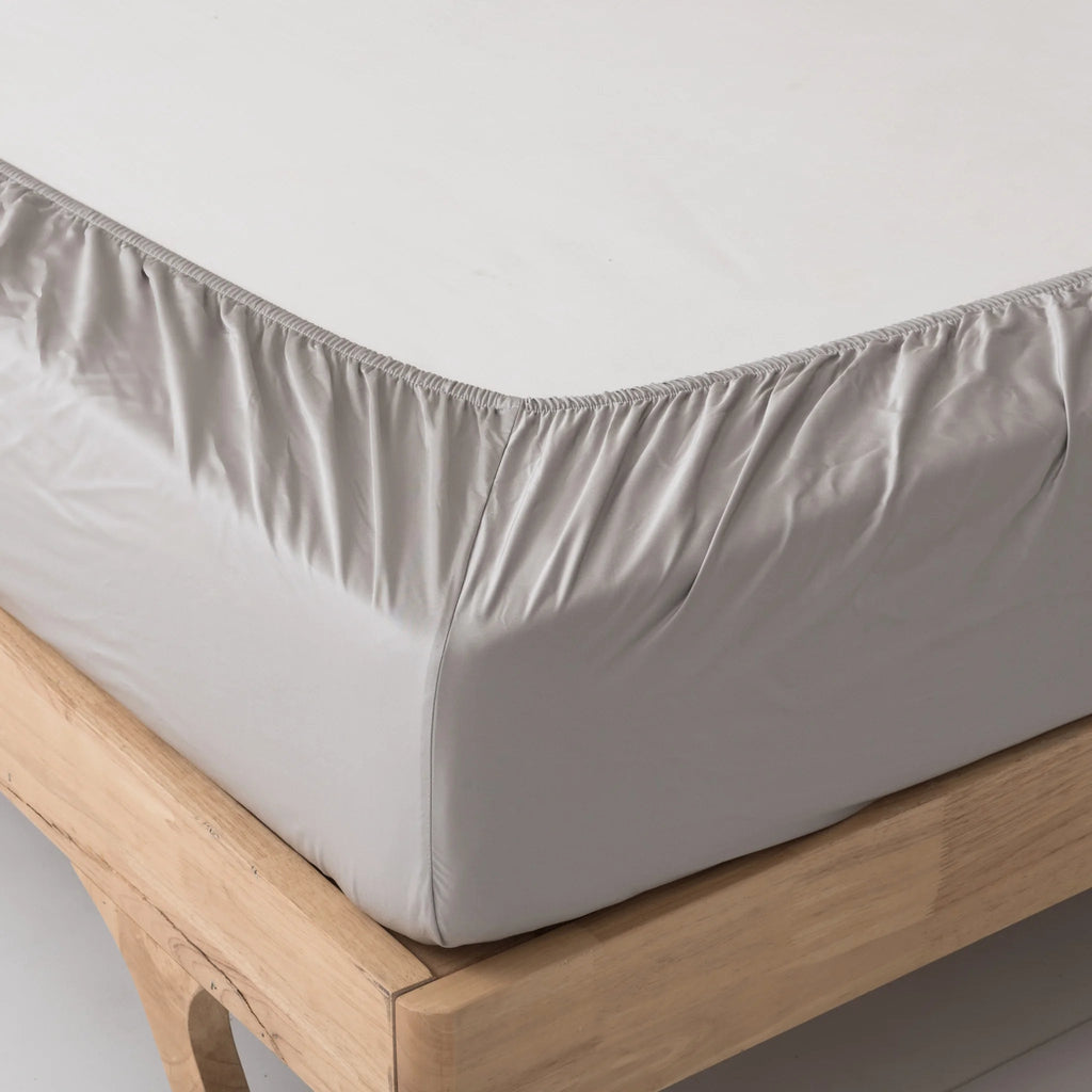 Bamboo Fitted Sheet Set - Silver
