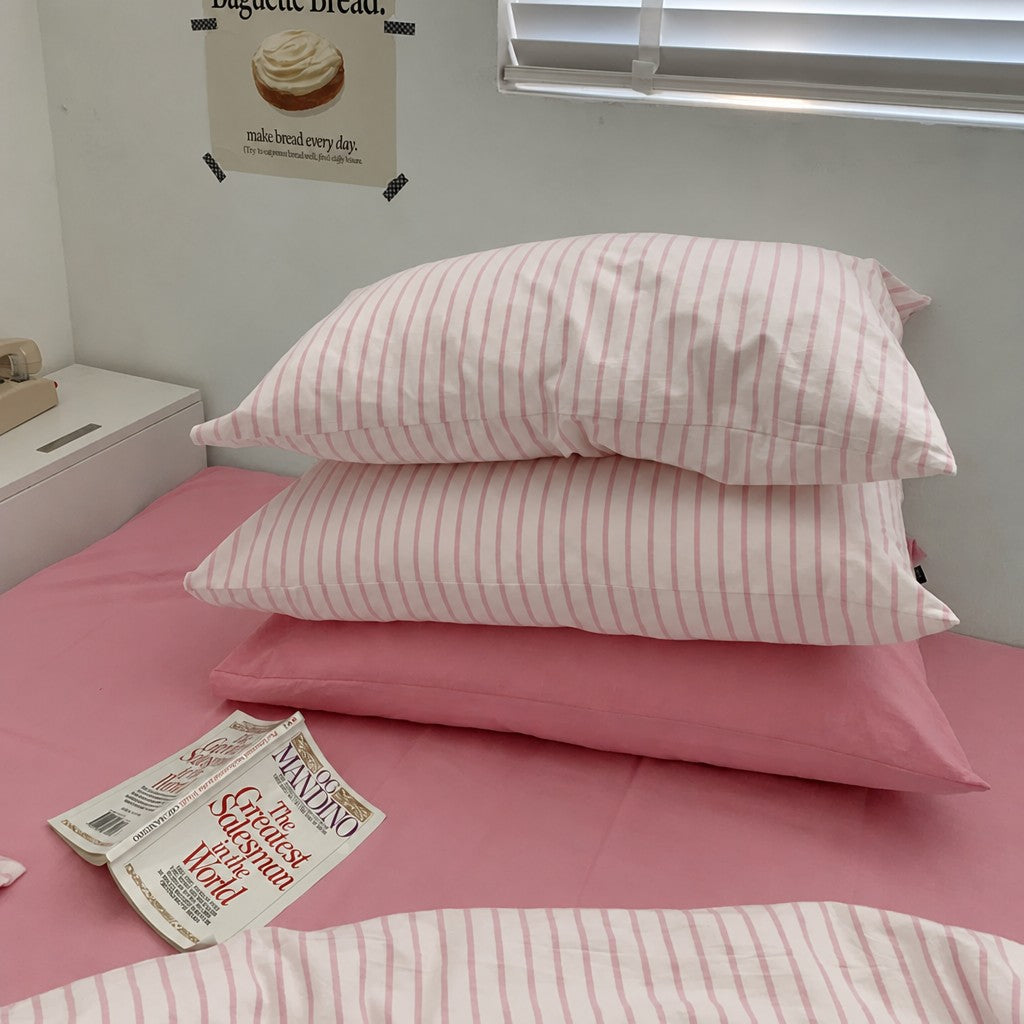 Vintora Soft Washed Cotton Stripe Bedding Set G91