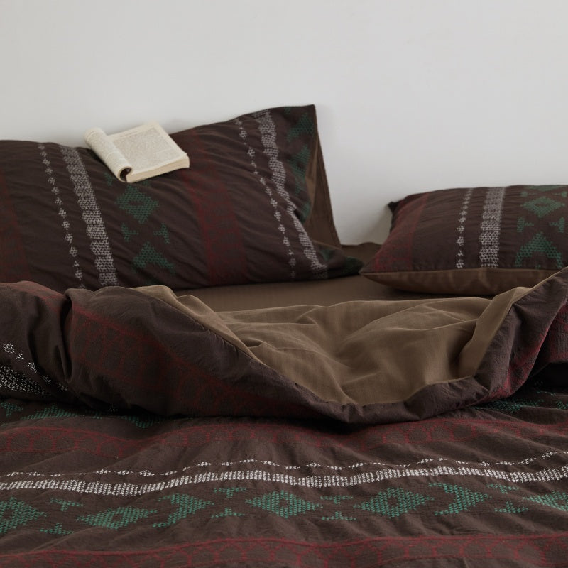 Vintora Boho Cotton Jacquard Bedding Set Tufted Duvet Set for All Season Bedroom Decor G69