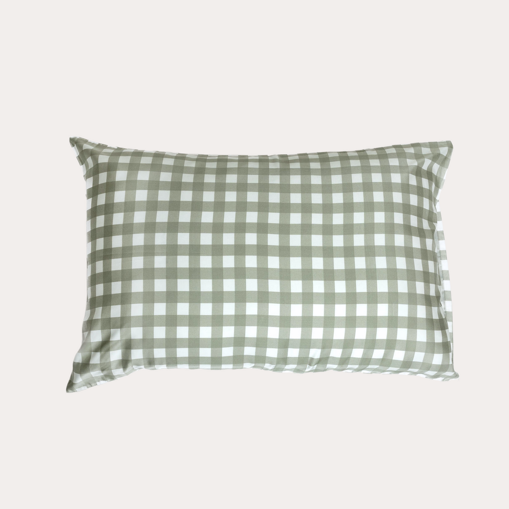 Moss Gingham Bamboo Pillowslip