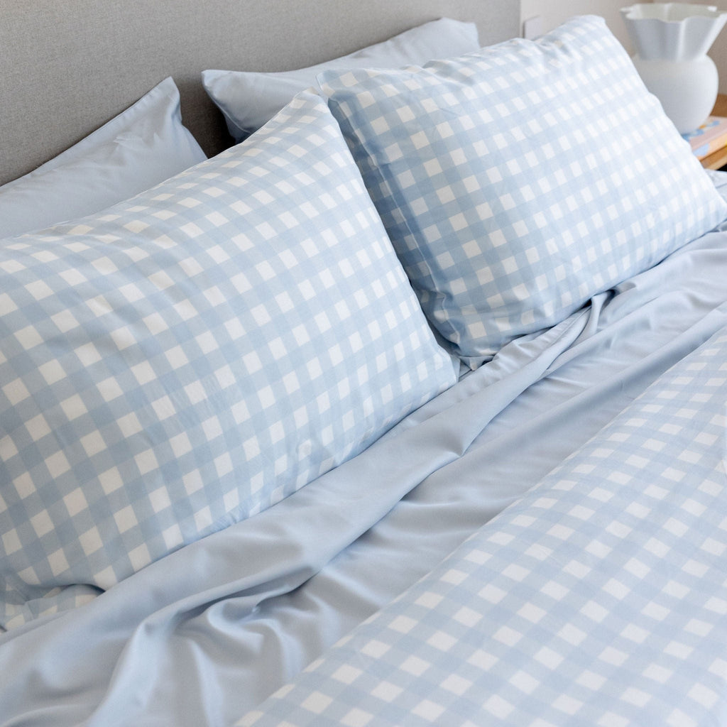 Sky Gingham Bamboo Pillowslip
