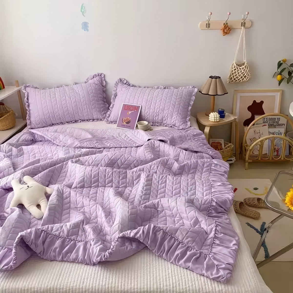 Kawaii Ruffle Summer Quilt Set
