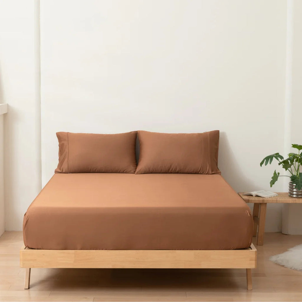 Bamboo Fitted Sheet - Terracotta