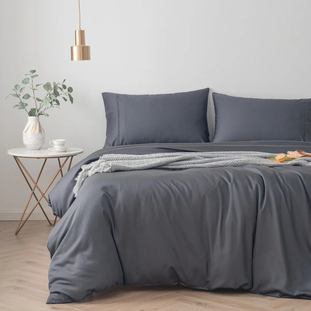 Bamboo Quilt Cover Set - Charcoal