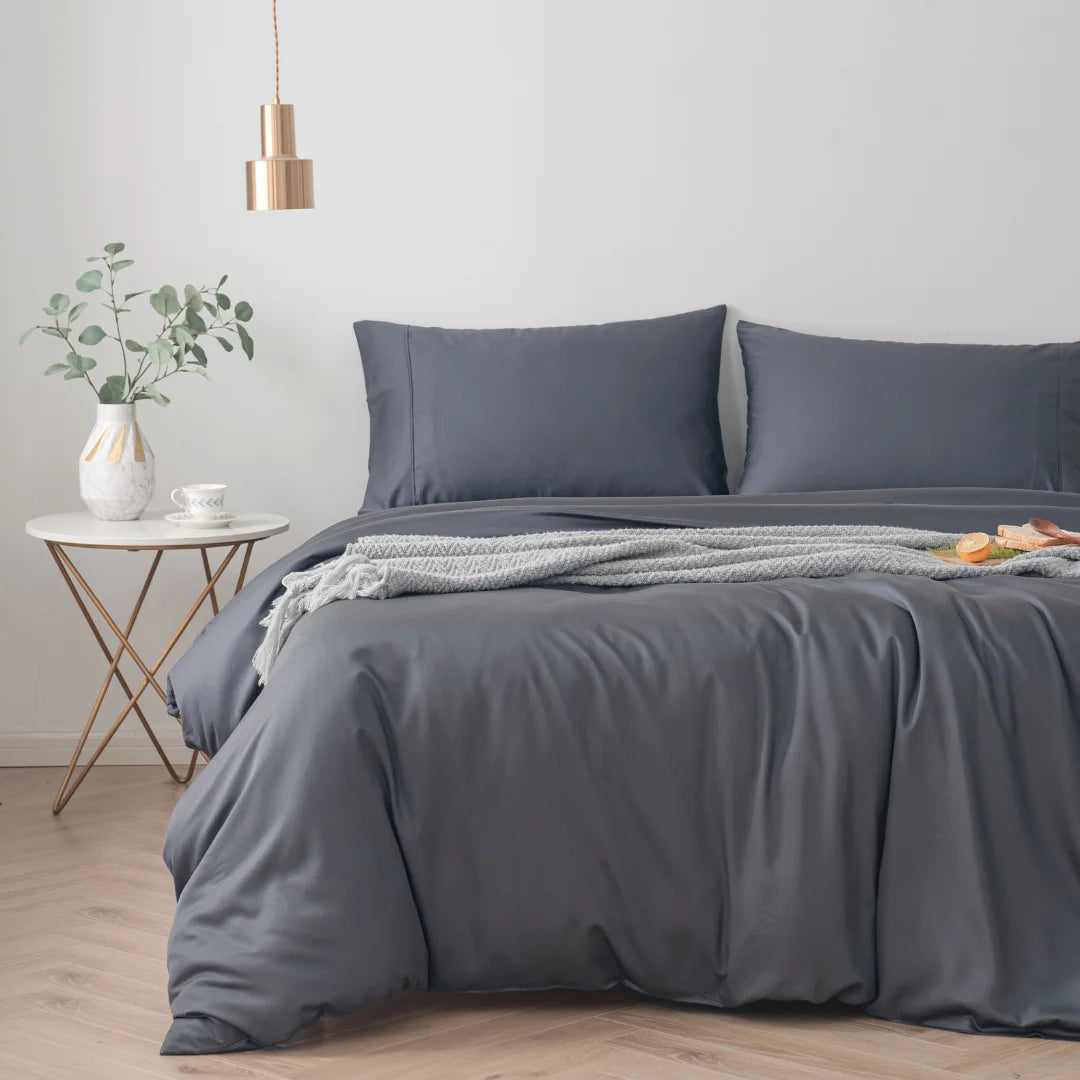 Bamboo Quilt Cover Set - Charcoal