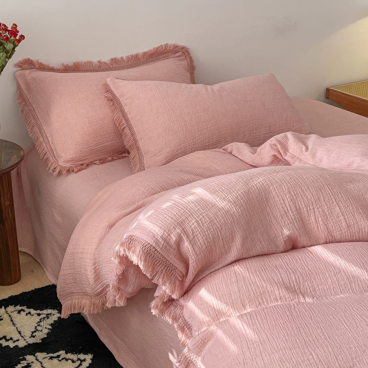 Boho Fringe Edge Bedding Set