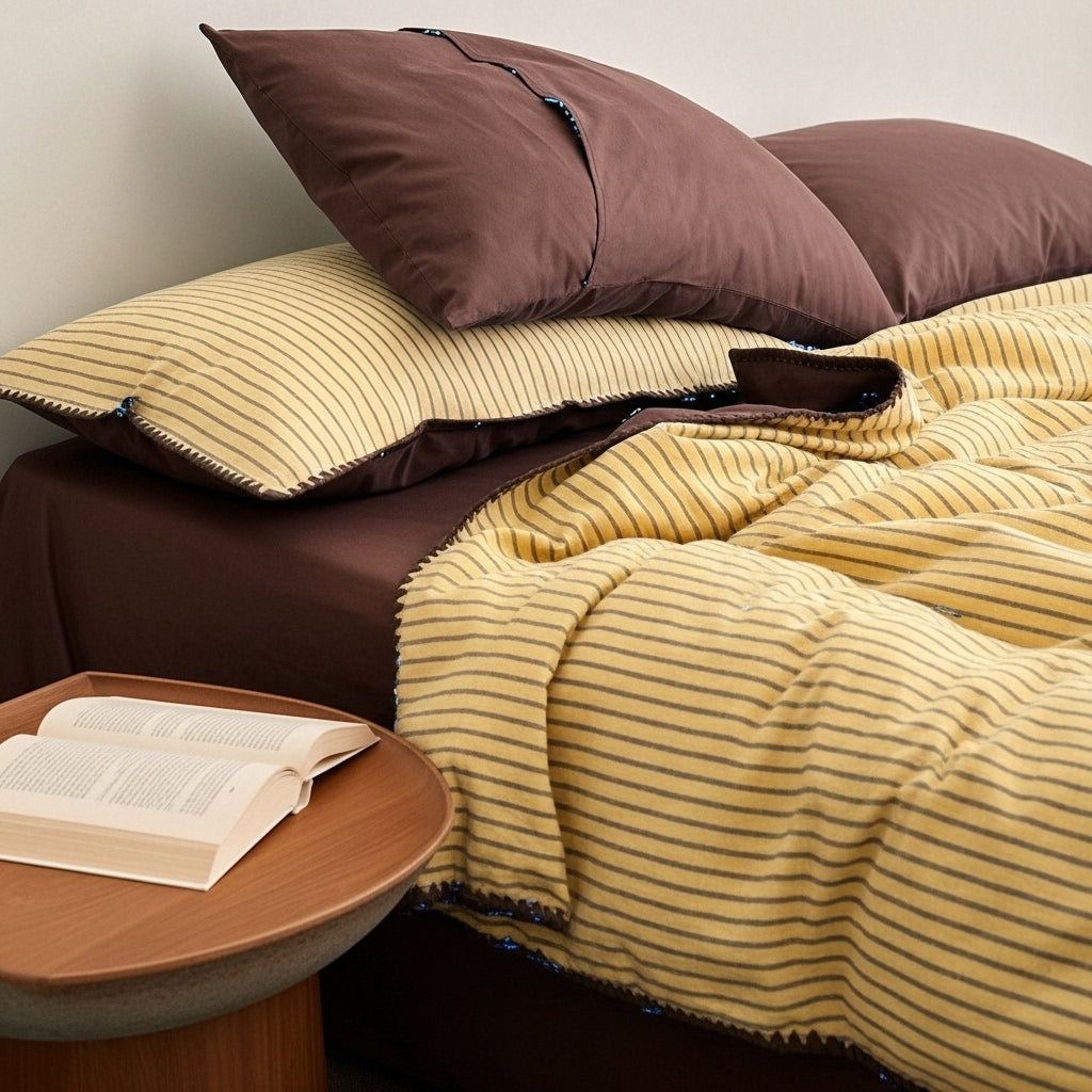 Vintora Soft Cotton Piped Stripe Bedding Set G96