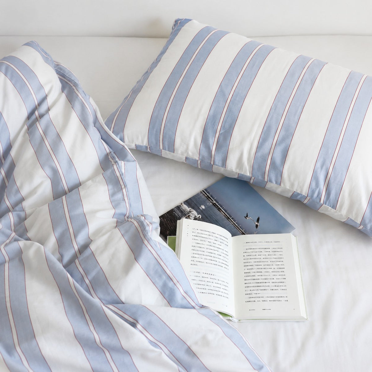 Vintora Haven Stripe Cotton 4 Piece Bedding Set G106
