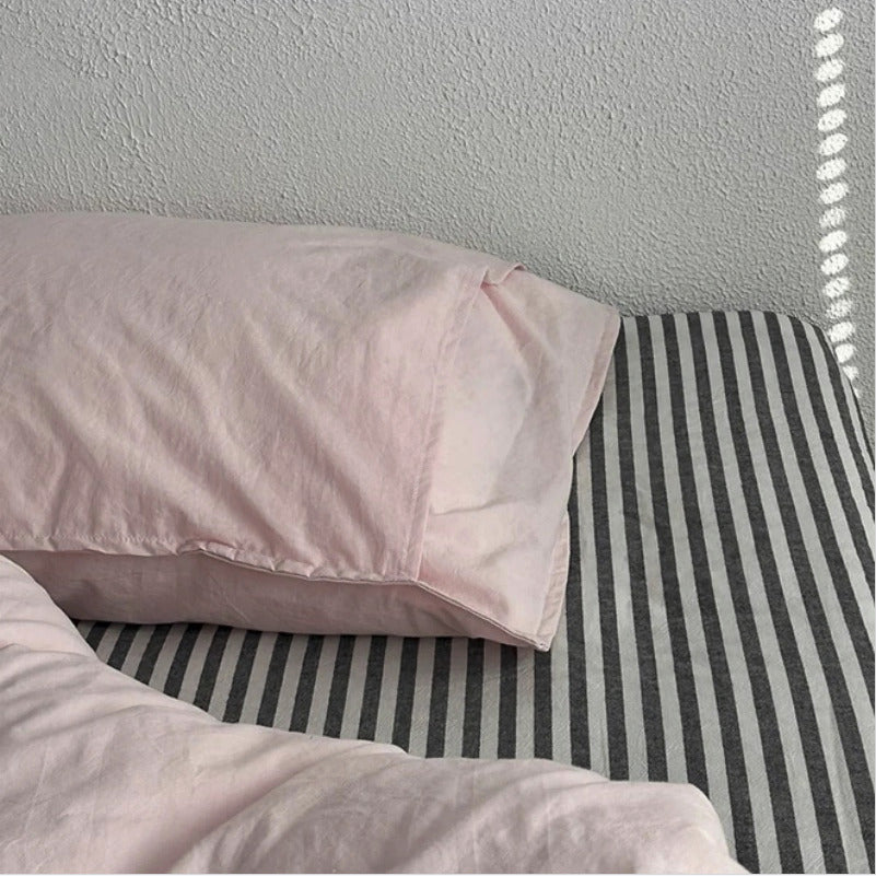 Vintora Blush Solid Pure Cotton Bedding Set for All Season Bedroom Decor G117