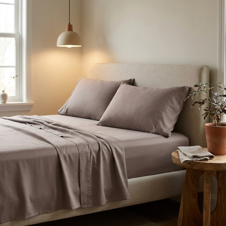 Qelune Bamboo Sheet Set – Cooling Organic Bamboo Bedding in Stone