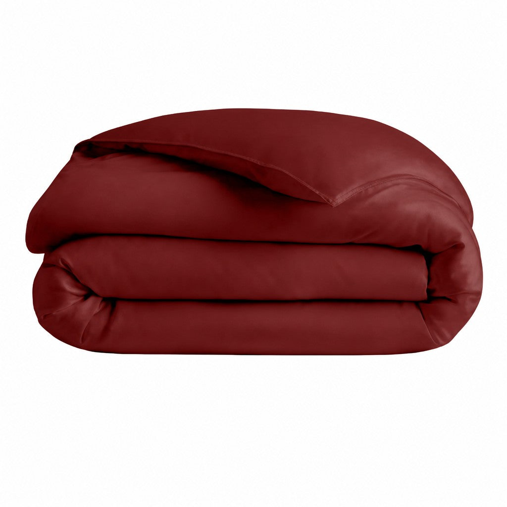 Qelune Bamboo Duvet Cover Set – Cooling Organic Bamboo Bedding in Burgundy