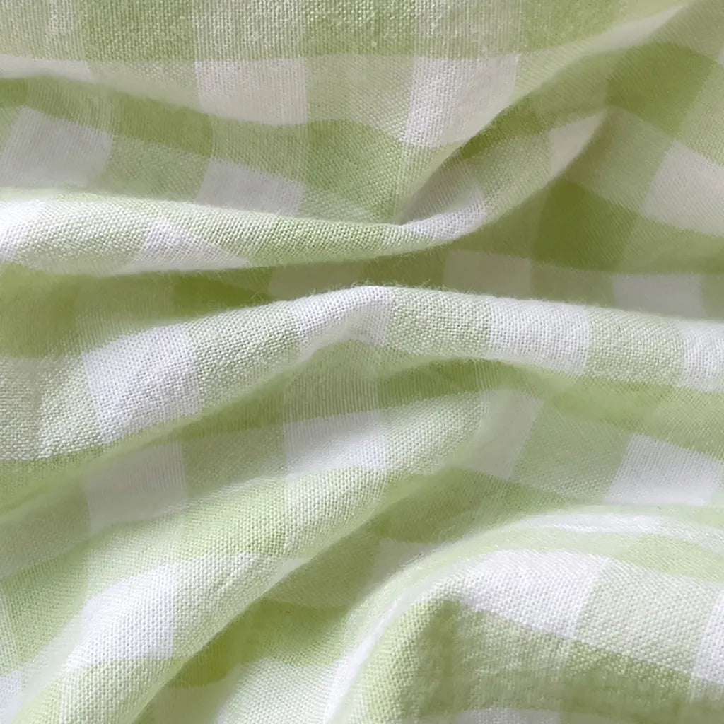 Pastoral Green Gingham Duvet Cover