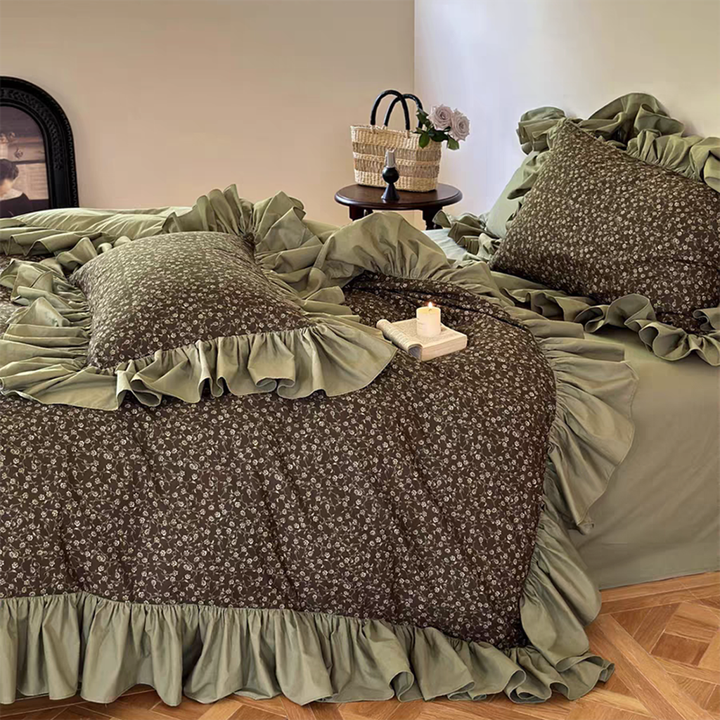 Coquette Floral Ruffle Bedding Set
